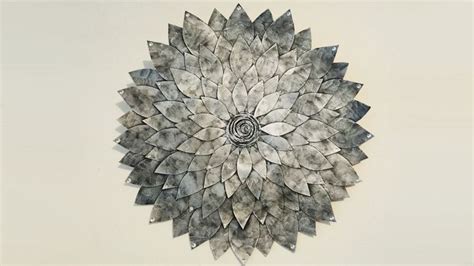 Faux Metal Flower Wall Sculpture D.I.Y Cardboard Wall Art